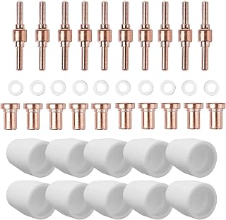 Plasma Cutting Consumable 40pcs PT31 LG40 Tip Nozzle Electrode Extended Shroud Shield Cup Kit CUT-50 CUT-40