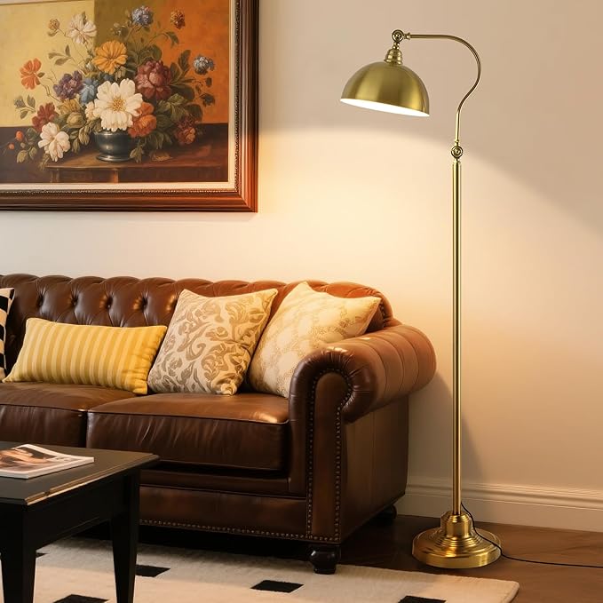 dujunlinghang Bright LED Gold Reading Floor Lamp with Remote Control and Bluetooth Dimming,Living Room Bedroom Bedside Office Study Library Adjustable Standing Tall Lights, Unique Modern Brass Home Decor Essentials photo 2