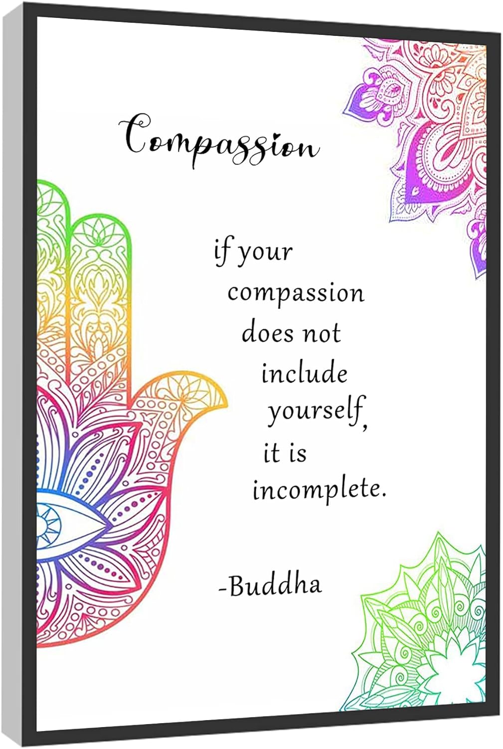 RCVTVPV Desiderata Poem Wall Art,Inspirational Desiderata Poster By Max Ehrmann Canvas Wall Art For Home Office Framed Ready to Hang 12"x16"