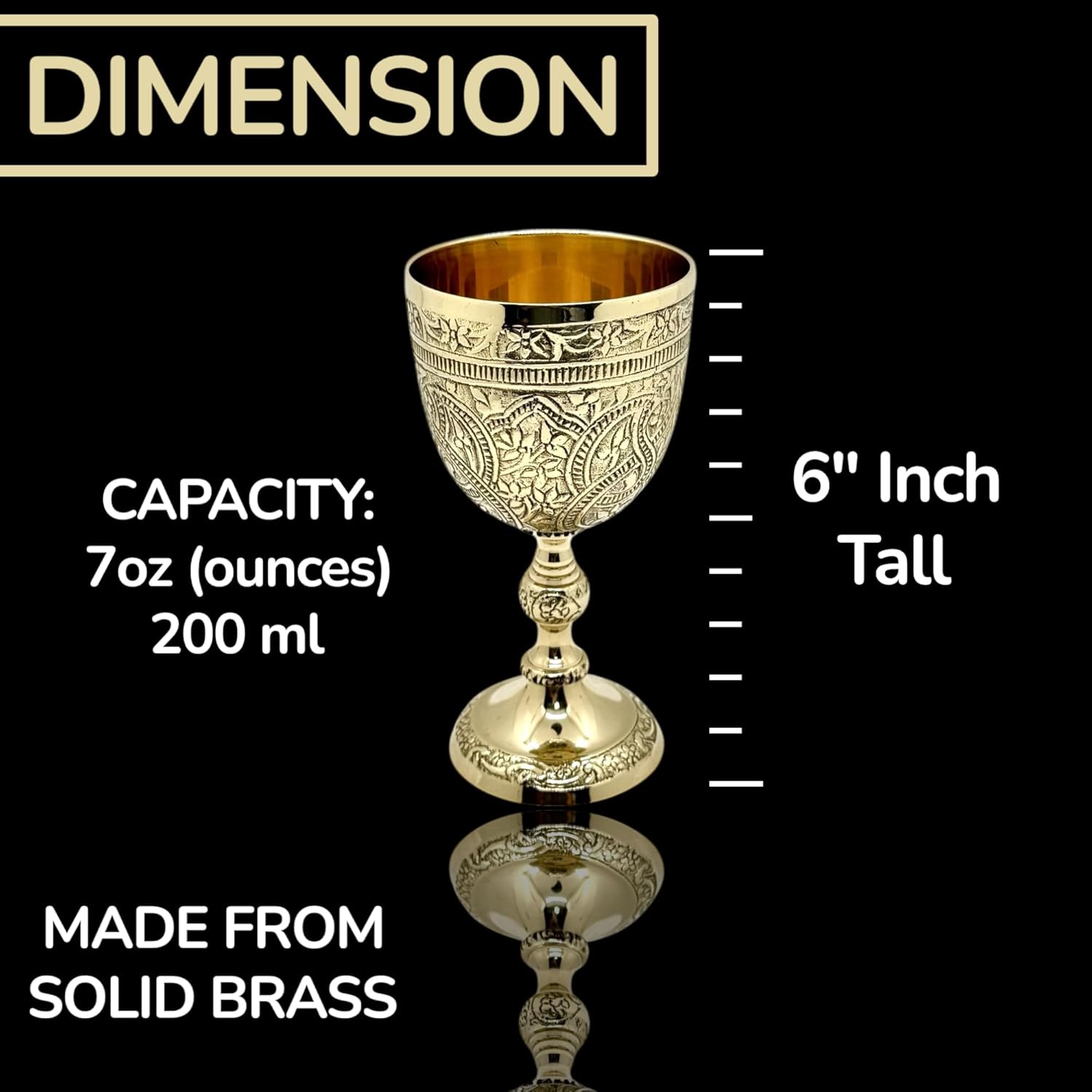 Solid Brass Chalice Goblet Vintage Roman Wine Cup, Medieval King Golden Drinking Glass, Antique Brass Barware, Renaissance Decor, Collectible Gift for Men, Wedding, Party, 1 Pc