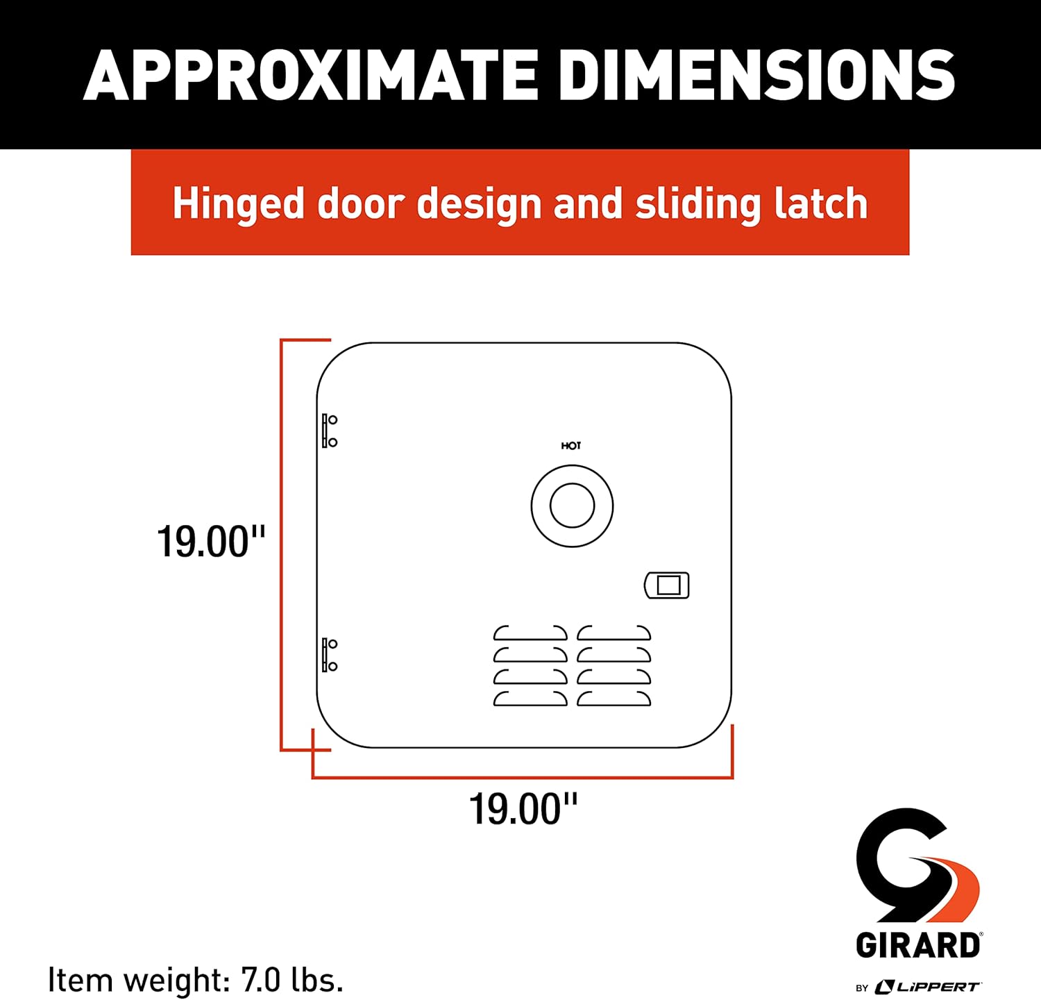 Girard Products LLC RV Water Heater Door Installation Kit - 10-Gallon, Polar White,Black