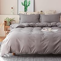 Vista 1 de Juego de funda de edredón de lujo de 2 piezas, incluye 1 funda de edredón y 1 funda de almohada a juego, ultrasuave y de fácil cuidado, cierre