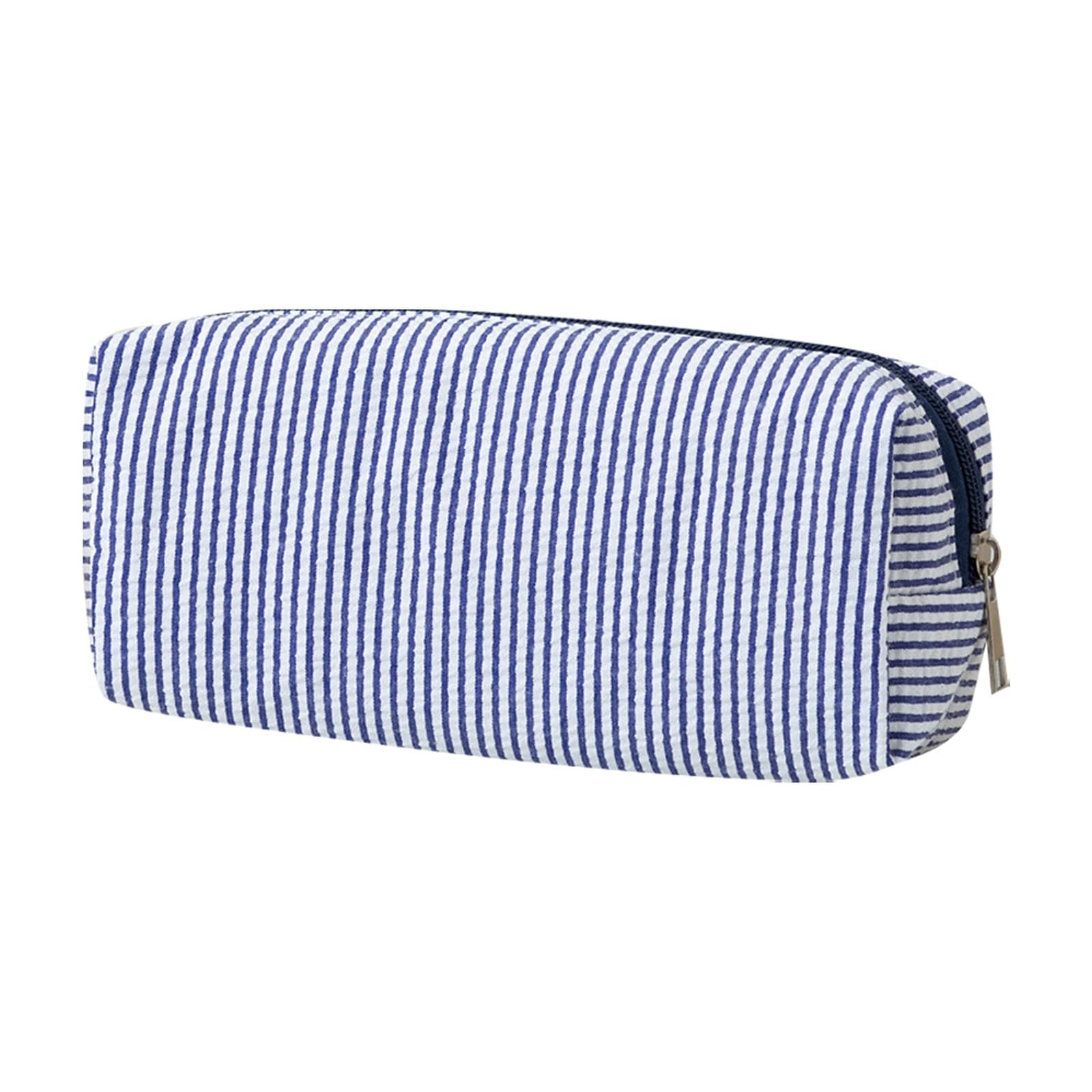 Pencil Case Cute Large Capacity Fashion Simple Pencil Pouch Aesthetic Stripe Pen Bag with Practical Smooth Zipper Small Portable Cosmetic Organizer Stationery Pouch for School and Office Supplies (F)
