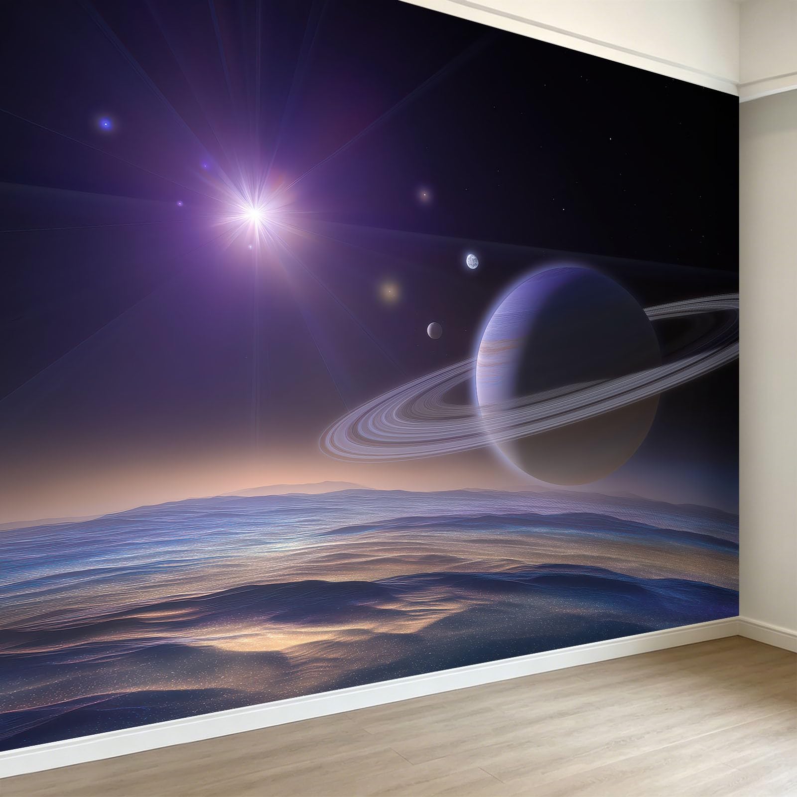 Voie lactée papier peint mural univers pour chambre d'enfant