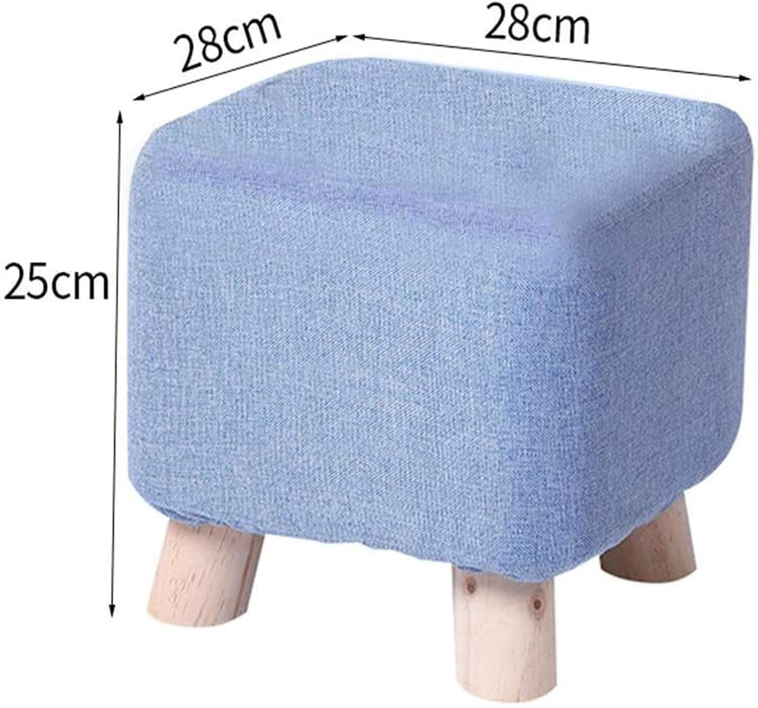 DASHADAO Footstool Footstool Dressing Table Footrest,Durable Solid Wood Small Stool Home Living Room Change Shoe Bench Sofa Stool 28×28×25cm (Color:C)