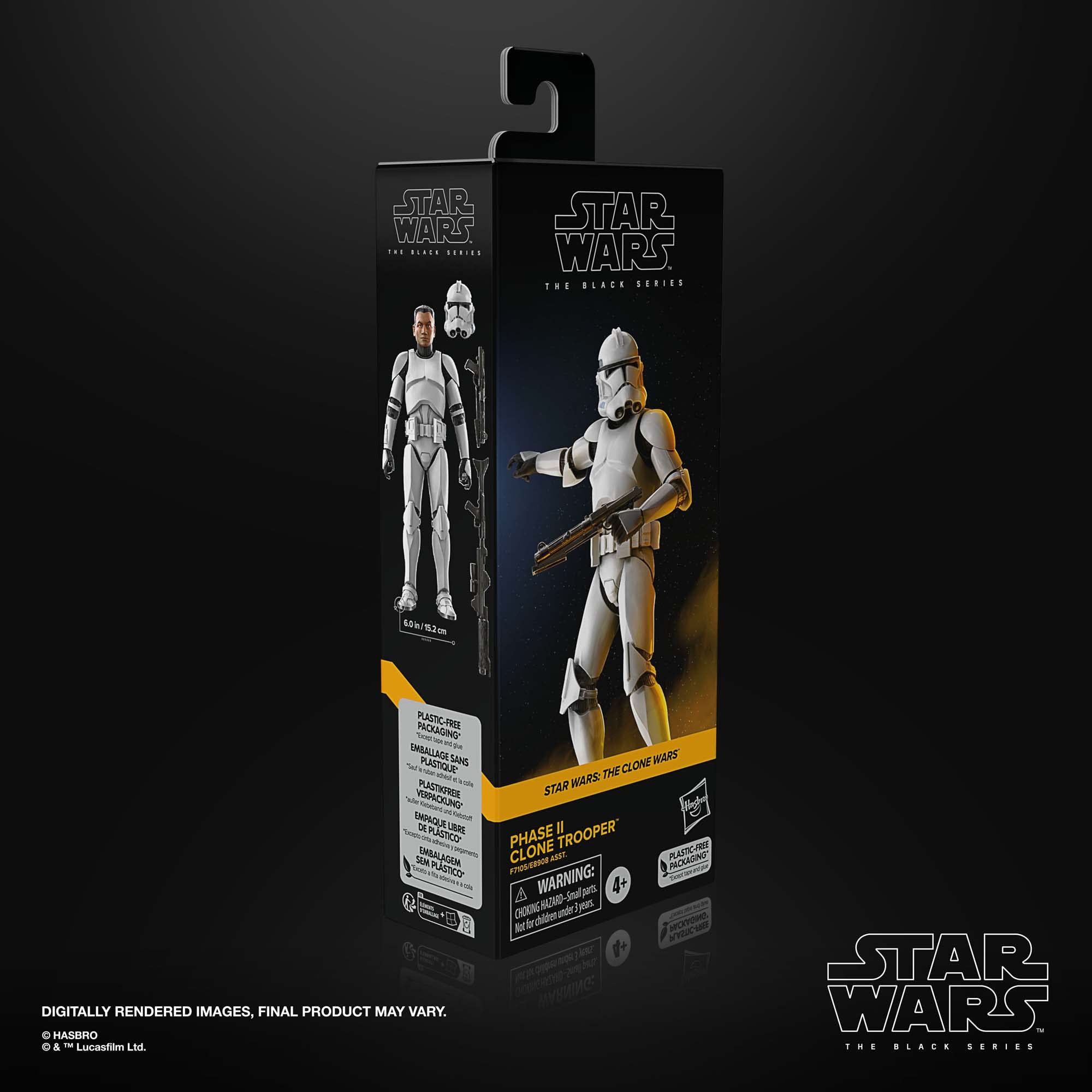Hasbro Star Wars The Black Series - Soldado clon Fase II - Star Wars: The Clone Wars - Figura de acción de 15 cm