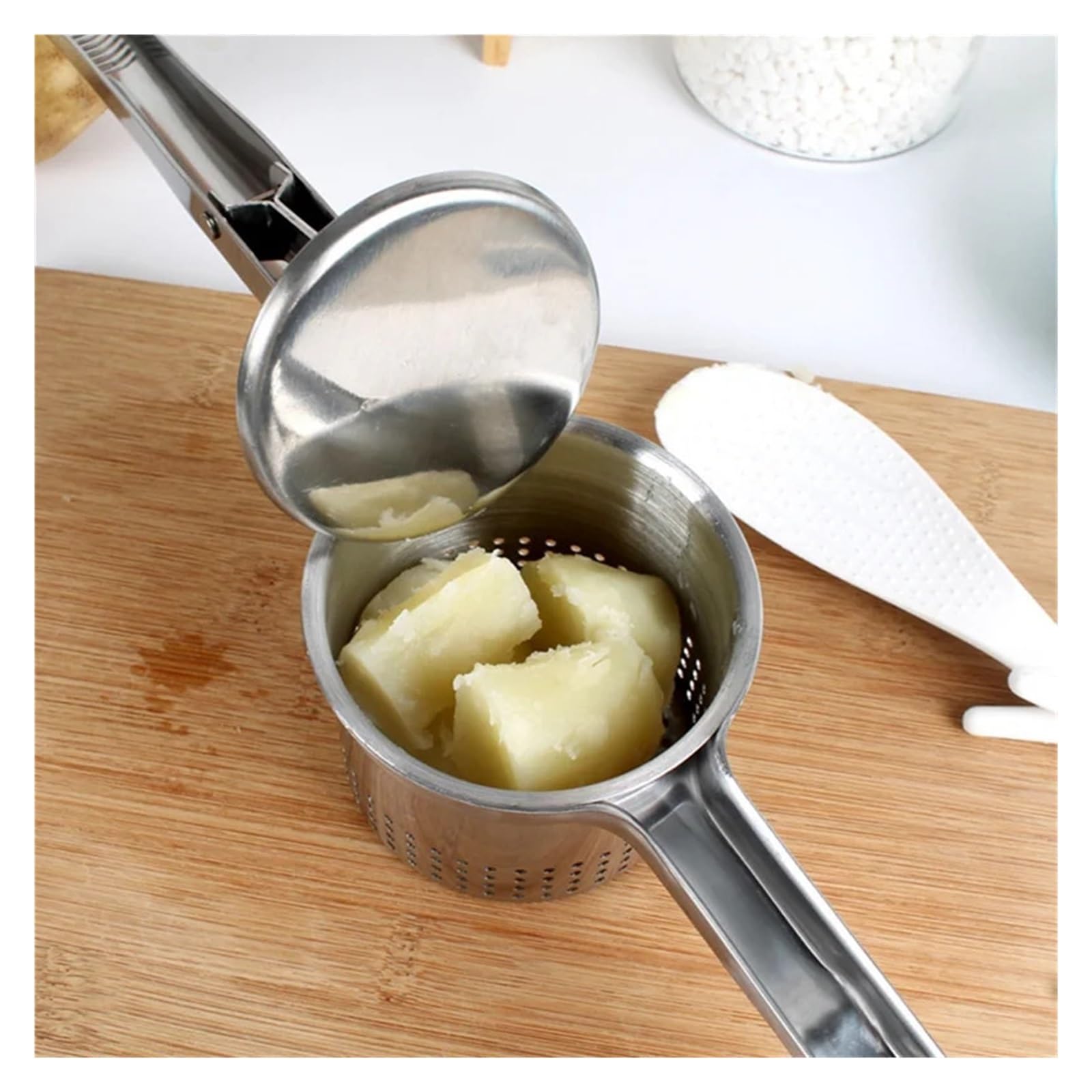 1 Stück Kartoffelpresse, Edelstahl for Kartoffelpüree, Kartoffelstampfer, Küchenhelfer