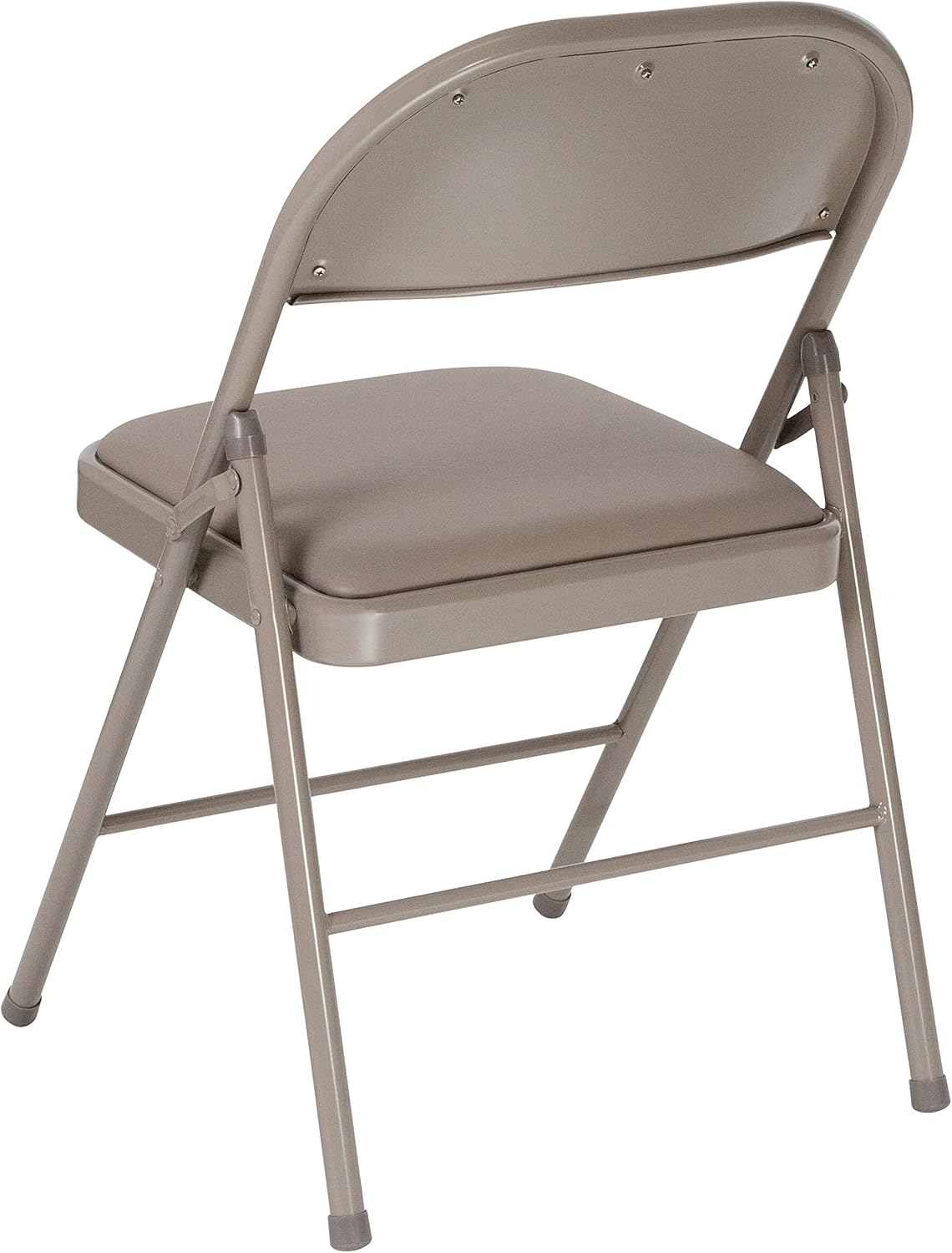 EMMA + OLIVER 2 Pack Double Braced Gray Vinyl Folding Chair