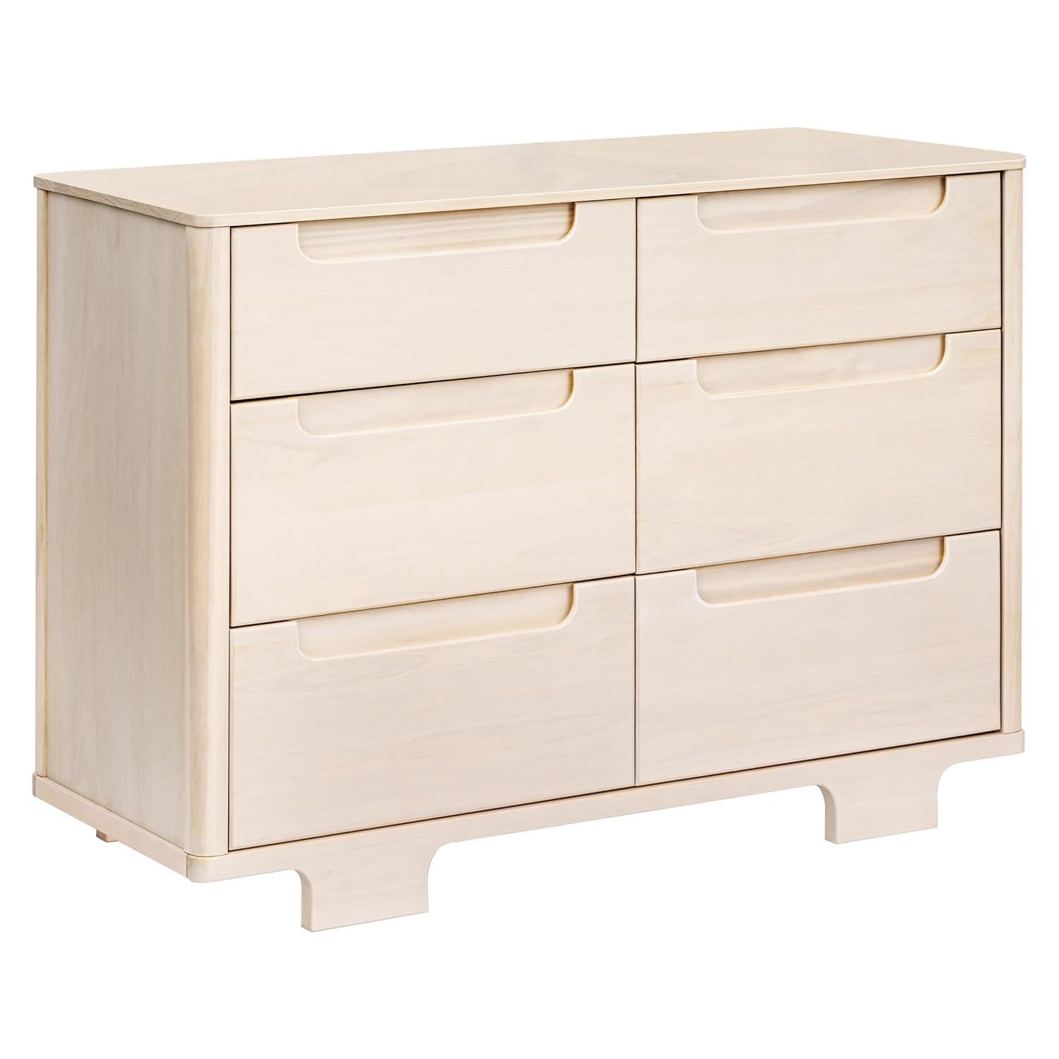Babyletto Yuzu 6-Drawer Dresser with Over 10-inch Drawer Extension in Washed Natural, Greenguard Gold Certified