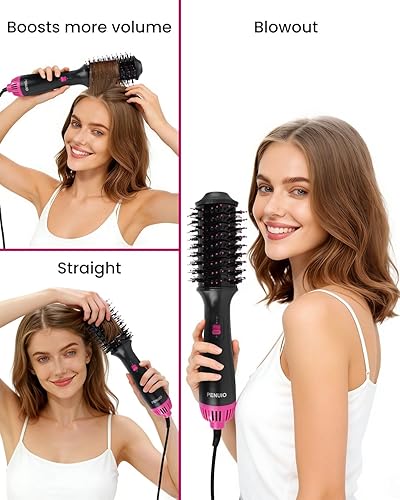 Miniatura 2 de Cepillo Secador de Pelo, Secador de Pelo con Cepillo 4 en 1, Estilo con Aire Caliente, Cepillo para Secado y Volumización con Tecnología Iónica