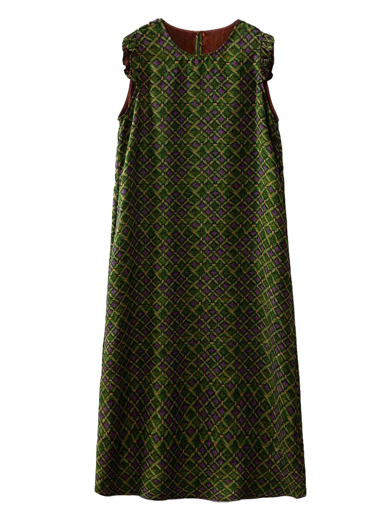 HangErFeng Abito Xiangyunsha da donna in seta Hua Luo A Line Diamond Print 5138