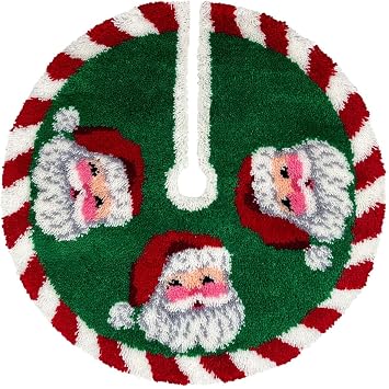 Herrschners Peppermint Santa Tree Skirt Latch Hook Kit