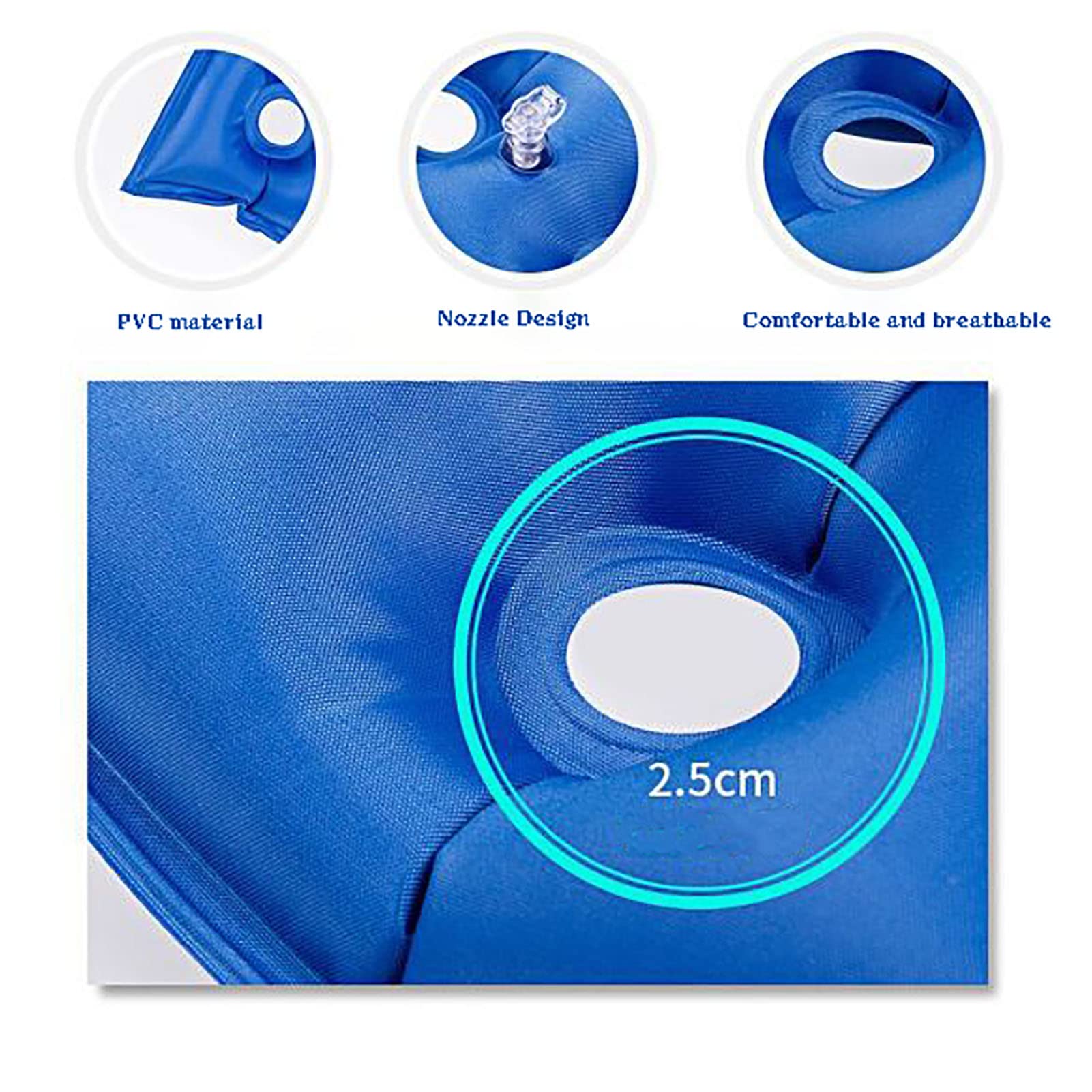 Cuscino per Sedia ad Aria, Cuscino per Sedia ad Aria per Sedia a rotelle, Sedia da Ufficio, Auto, casa, Cuscino antidecubito, Volume Regolabile e Protezione Antiscivolo per Fianchi