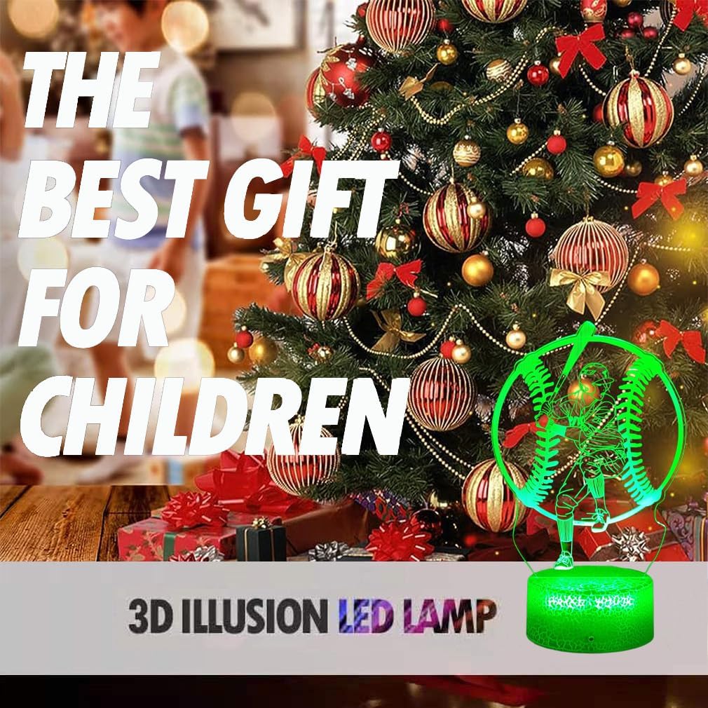 Baseball Night Light - 16 Color RGB Touch Remote Desk Lamp for Boys, Christmas & Holiday Gifts - Image 8