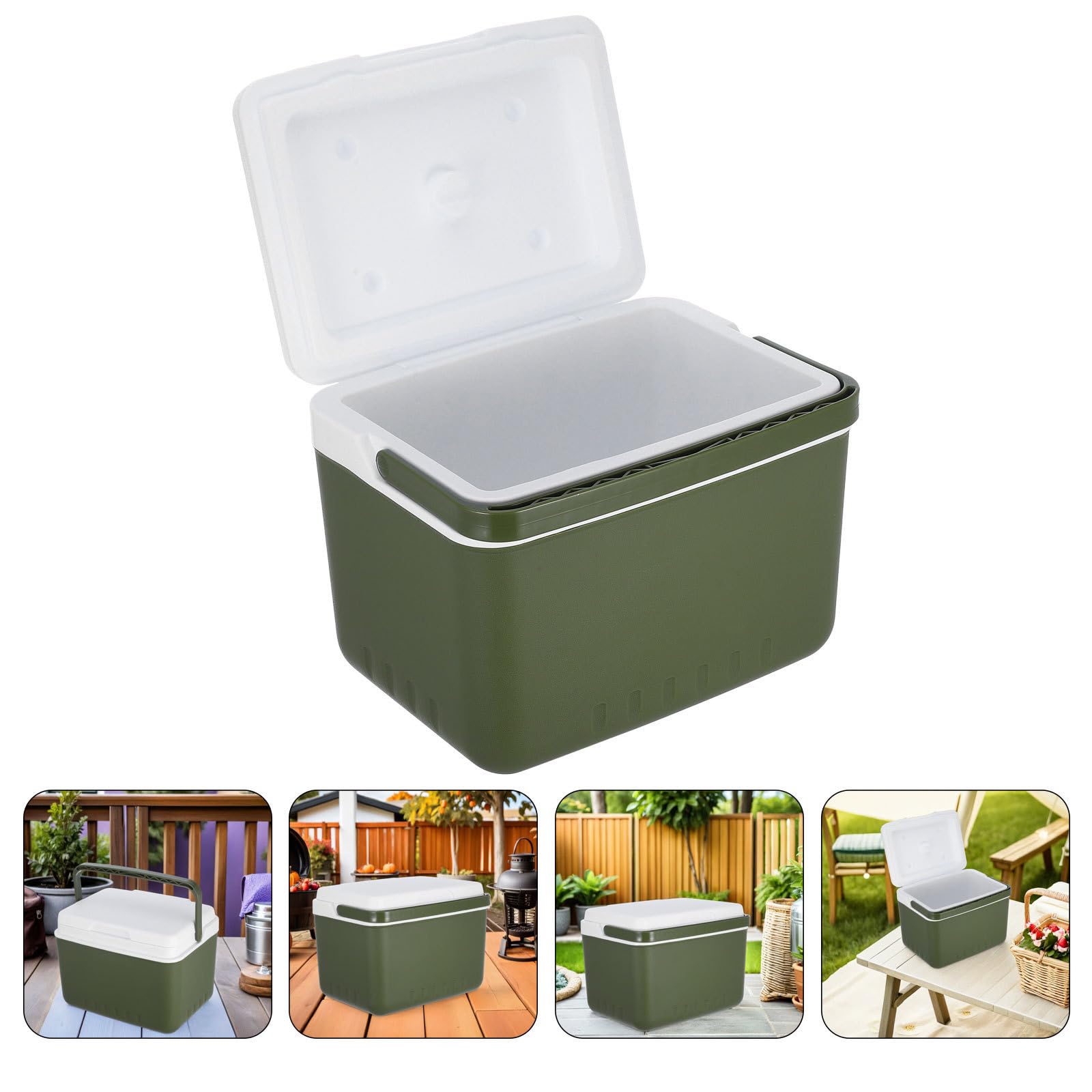 Borsa Termica Portatile 9l per Bevande e Alimenti Verde | Pe, Pp e Polistirene, Ritenzione del Ghiaccio, per Viaggi su Strada e Barbecue