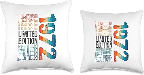 Miniatura 3 de Limited Edition Vintage 1972 Retro Birthday Throw Pillow