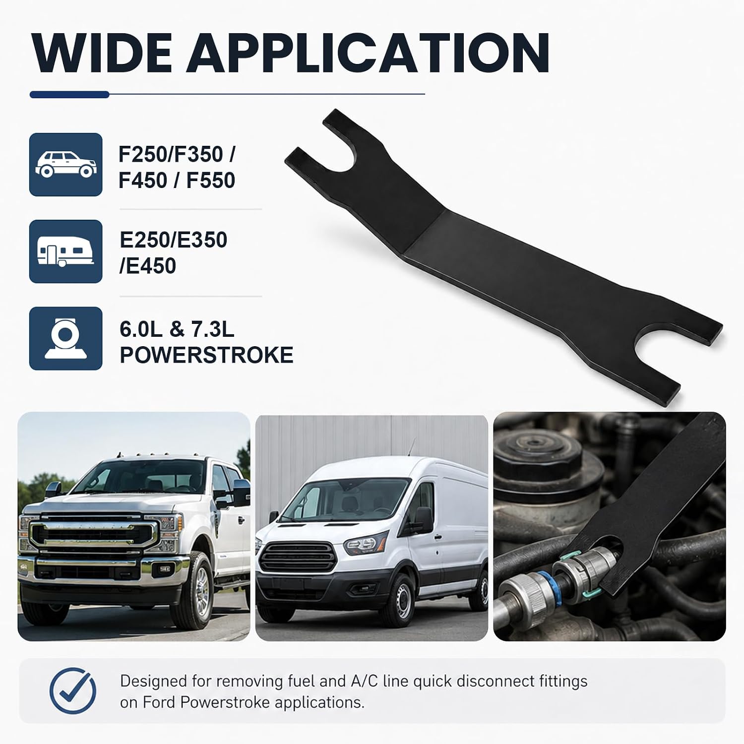 High Pressure Oil Line Quick Disconnect Tool, Study Hpop Wrench Compatible with 6.0L 7.3L Powerstroke, Oil Pump Quick Disconnect Tool Fit for F250 F350 F450, Car Accessories image 4