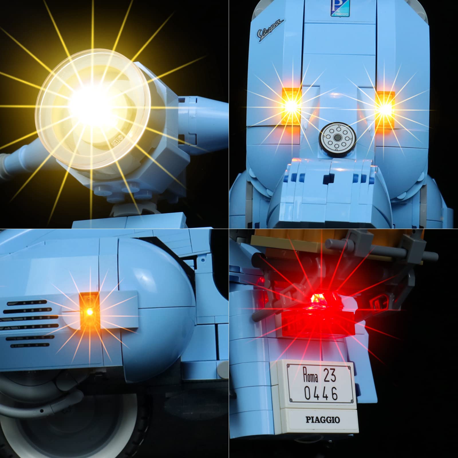 Lego 10298 Vespa 125 - Set di luci a LED, compatibile con kit modello Vespa, giocattolo decorativo per adulti