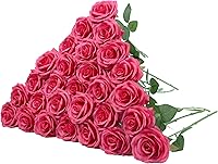 Vista 14 de LVEFIT 12 rosas artificiales de seda de color naranja quemado, ramo de rosas de seda de tallo largo para bodas, despedidas de soltera, fiestas