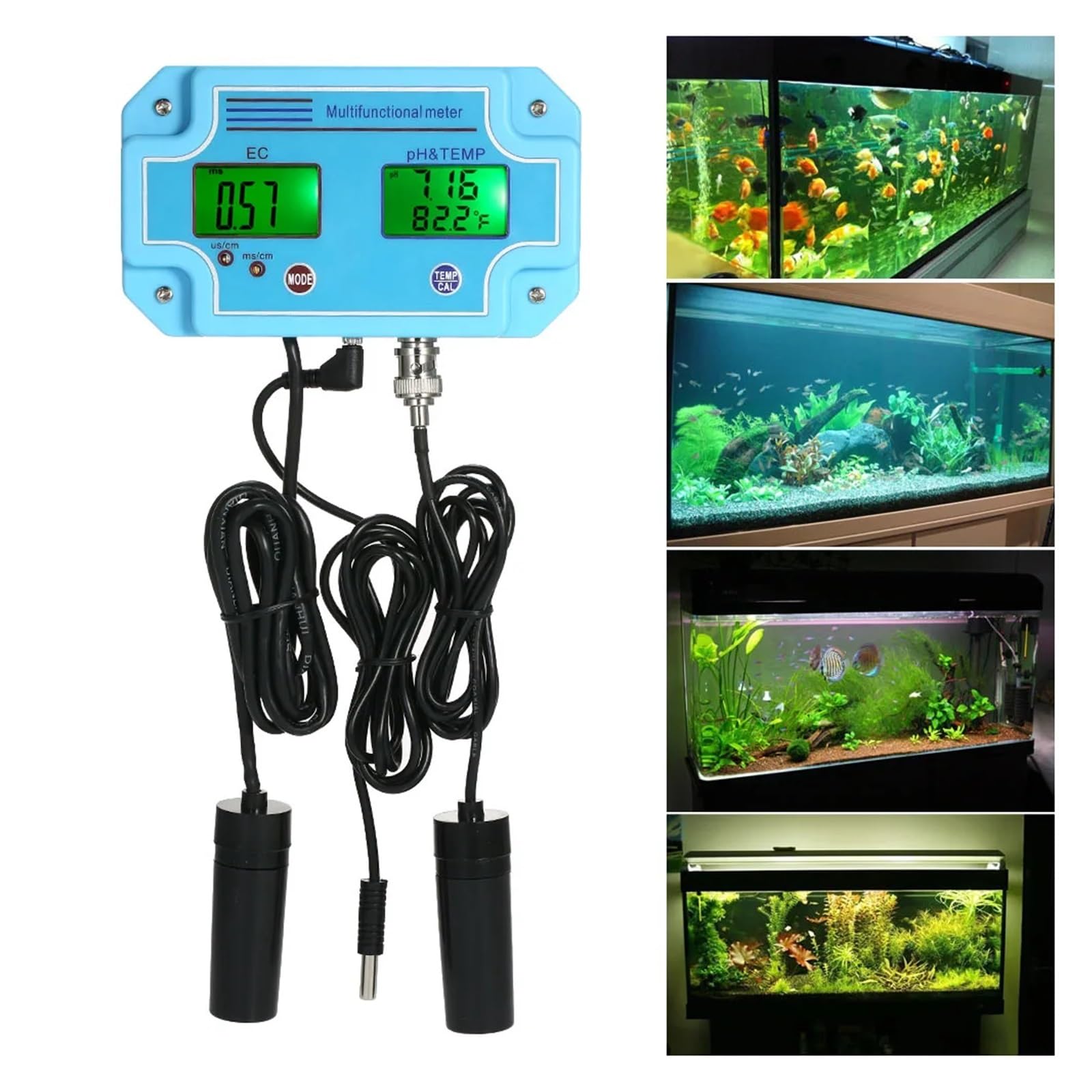 Miernik PH/EC/TEMP 3w1 Detektor Wody Cyfrowy LCD Tri Wielofunkcyjny Monitor Jakości Wieloparametrowy Tester Szybkie I DokłAdne Wykrywanie