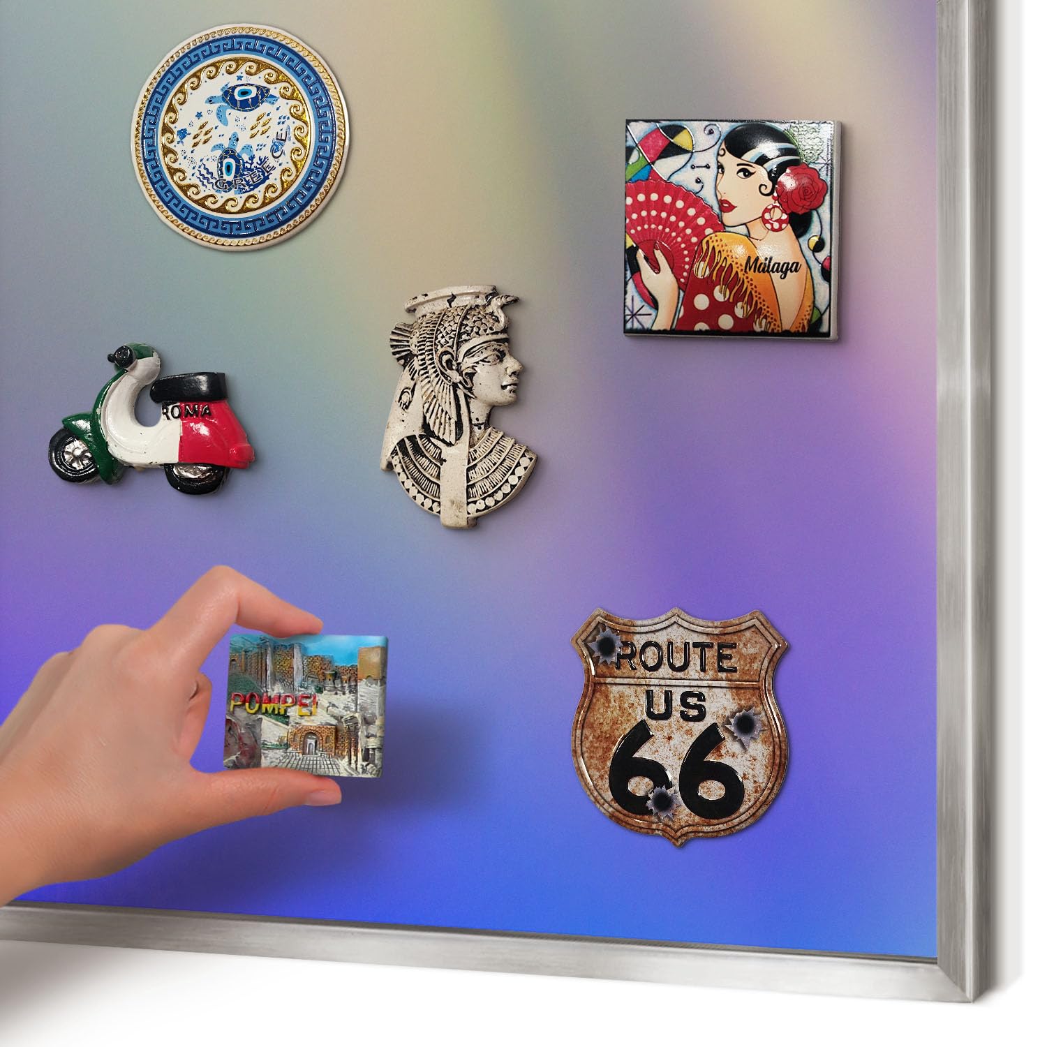 Panel Magnético Informativo 60x40 cm | Marco Plateado | Gradiente Sutil | Montaje Fácil | Pizarra de Pared | Para Restaurante y Bar | Expositor para Menú, Ofertas del Día