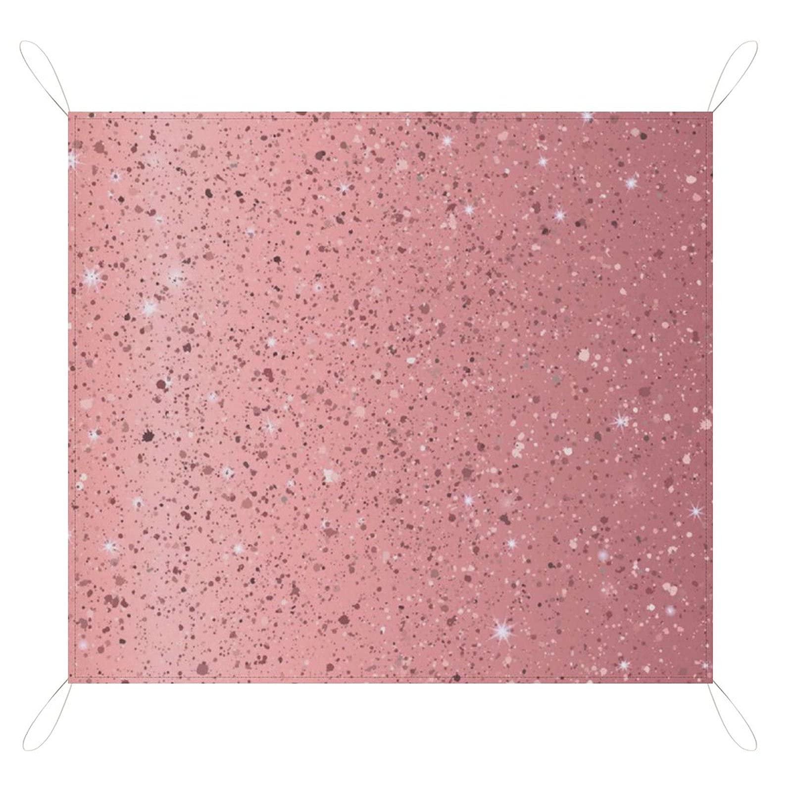 Vamabore Rose Gold Giltter Large Outdoor Picnic Blanket Waterproof Foldable Picnic Mat Beach Blanket 67