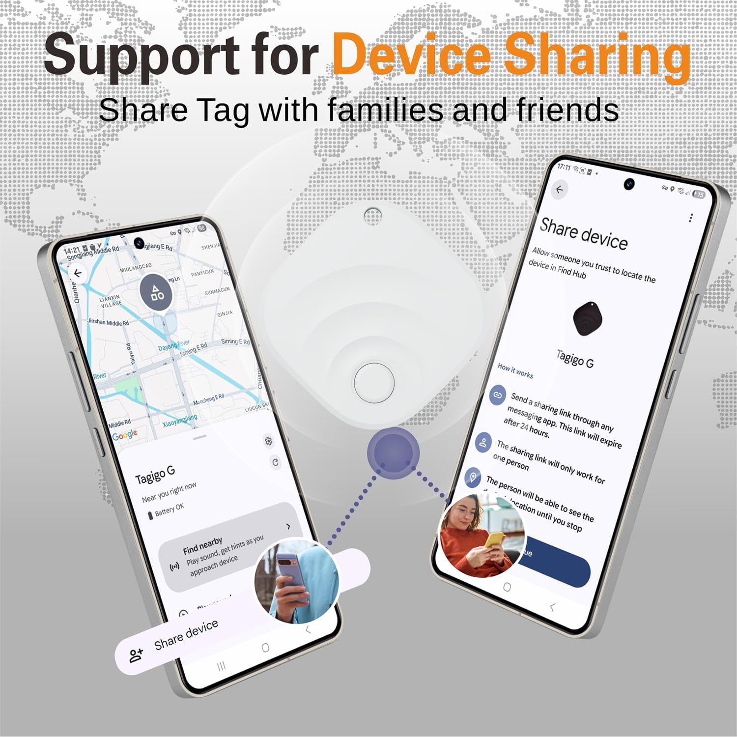 2025 Upgraded Android Air Tracker 4 Pack, Bluetooth Tracker for Android Phones, Compatible with Google Find Hub Device, Item Locator for Keys, Luggage, Backpack, Travel, White