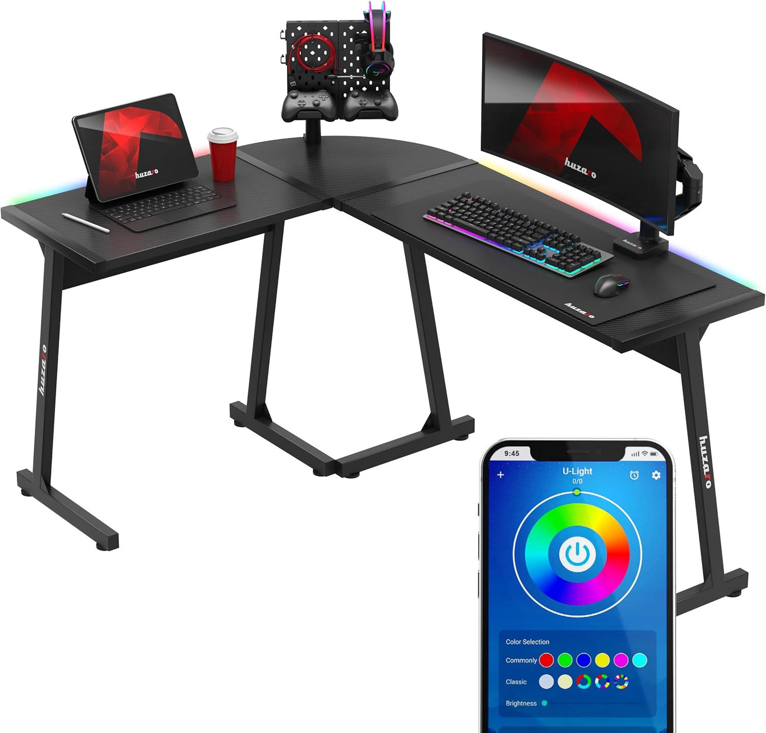 huzaro Hero 6.0 RGB | L-Form Eckschreibtisch Gaming Tisch Schreibtisch | LED-Beleuchtung mit Musik s… huzaro Hero 6.0 RGB | L-Form Eckschreibtisch Gaming Tisch Schreibtisch | LED-Beleuchtung mit Musik s…