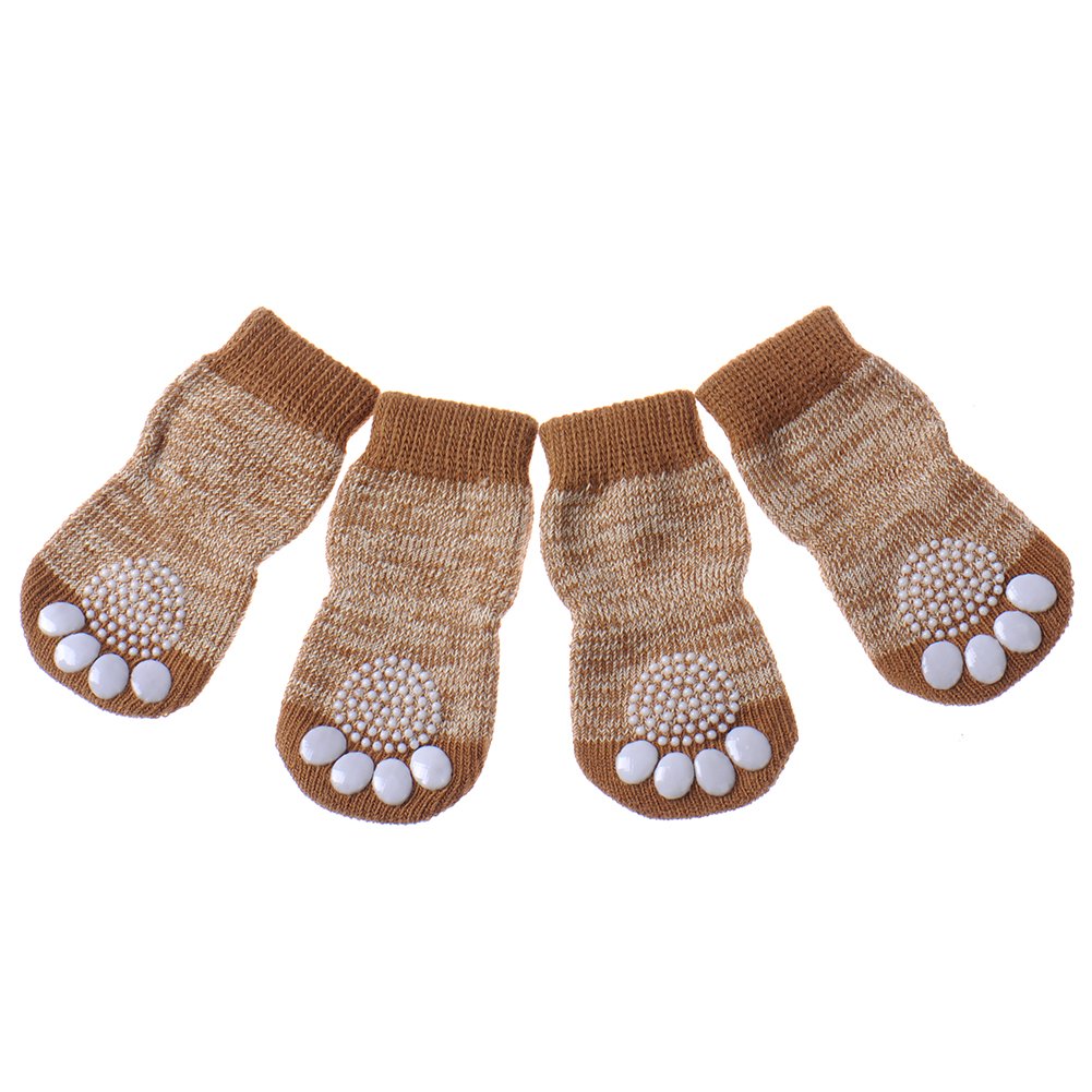 JJ Store 4 PCS Pet Socks Doggie Puppy Anti Slip Indoor Socks for Small Dogs