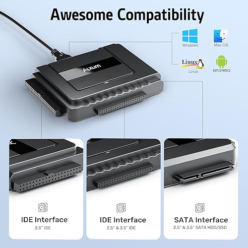 Miniatura 4 de Adaptador SATA a USB 3.0 - Lector de disco duro externo convertidor de recuperación para unidad óptica universal de 2.5 pulgadas y 3.5 pulgadas HDD