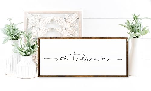 Miniatura 3 de 10x20 inches, Sweet Dreams Wooden Sign  Inspirational Quote Decor  Farmhouse Bedroom  Nursery Home Accent  Unique Gift Idea  Distressed Wood  Rustic