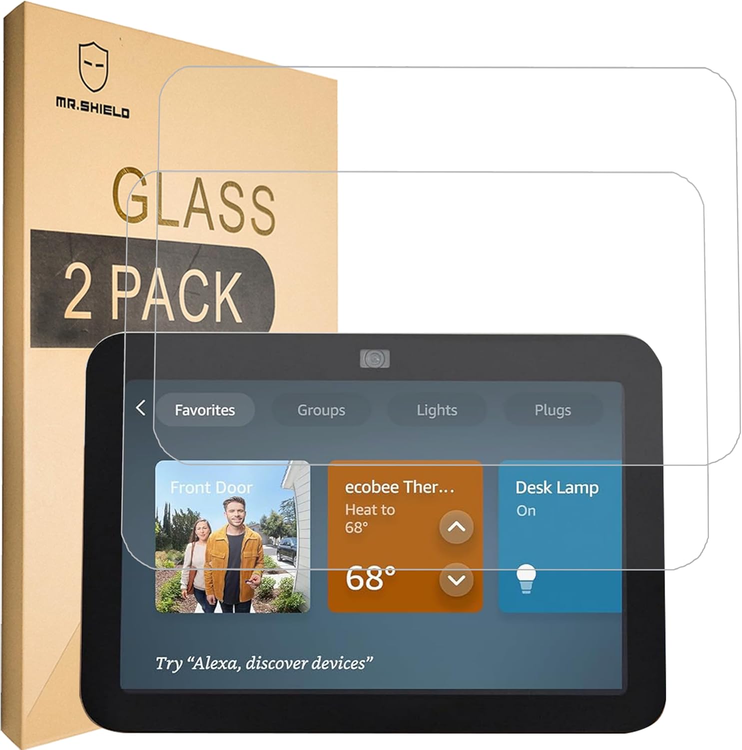 2-Pack Tempered Glass Screen Protector for Echo Show 8 (3rd Gen) | [2023 Release] Japan Glass with 9H Hardness