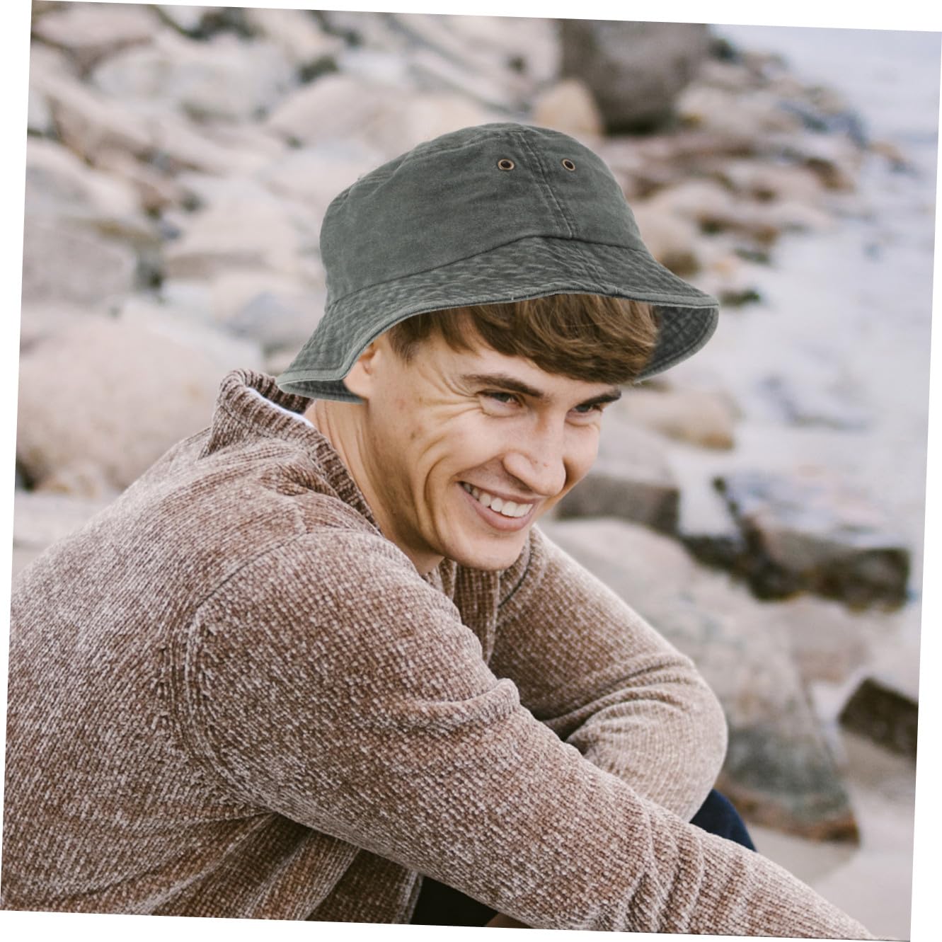 BESPORTBLE Cappello da da Uomo Cappelli a Secchiello Paglia di Grandi Dimensioni Secchio Bordo Largo Uomini Cappello a Secchiello con Rana Spiaggia Lavaggio in Cotone