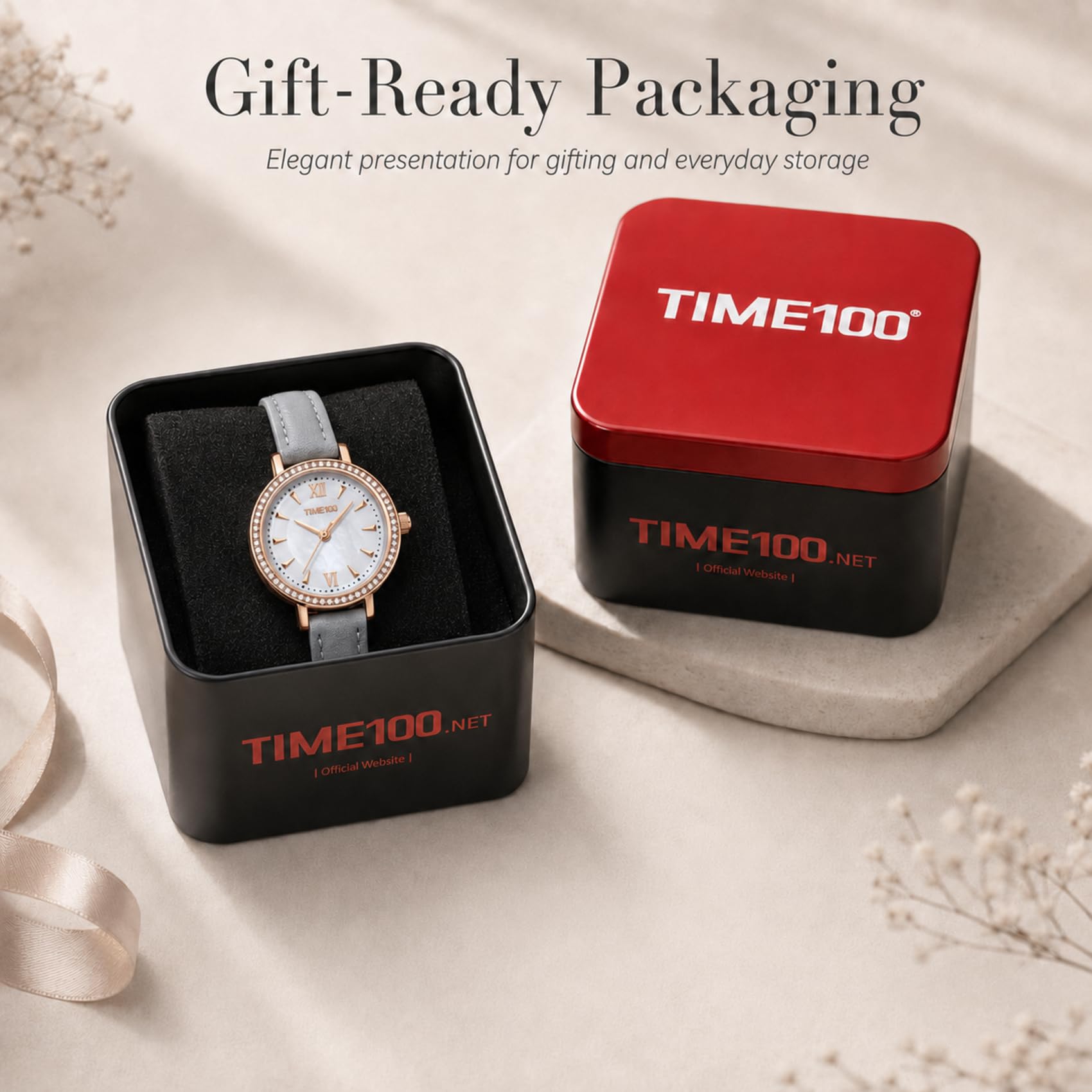TIME100 Orologio da polso da donna con cinturino al quarzo, cinturino in | Orologio da donna Petite da donna, cinturino a cambio rapido, resistente all'acqua fino a 30 m, elegante orologio per tutti i