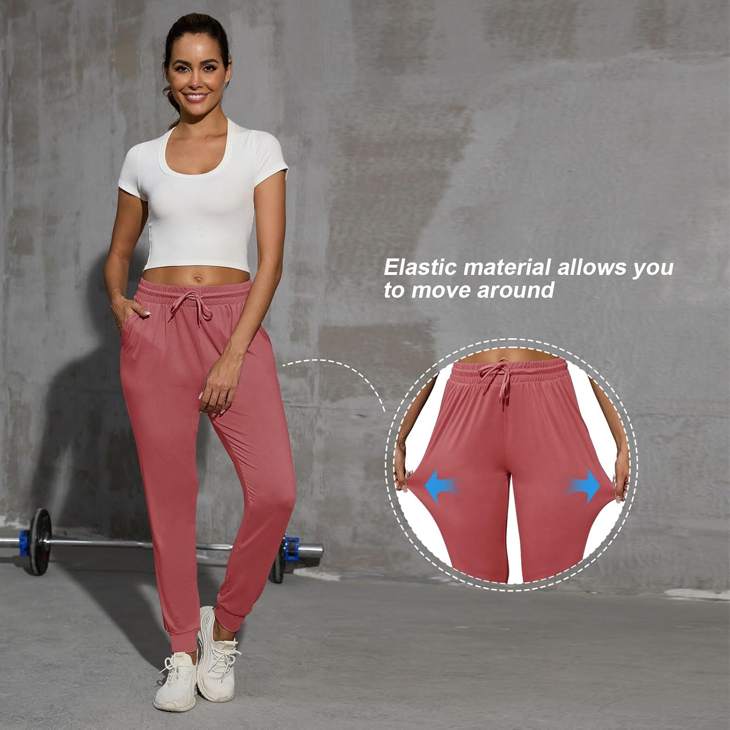 CE' CERDR 3/1 Pack Lightweight Joggers for Women with Pockets Drawstring Athletic Sweatpants for Workout Yoga Running