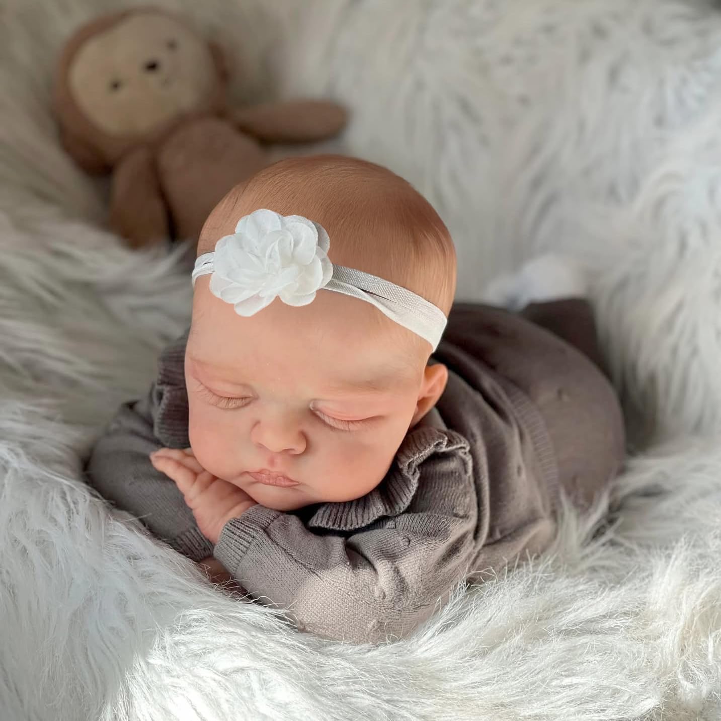 Real Life Reborn Bambola che dorme, 45,7 cm, realistica, in tessuto morbido, con capelli dipinti che sembrano realistici, con kit di alimentazione per bambini dai 3 anni in su