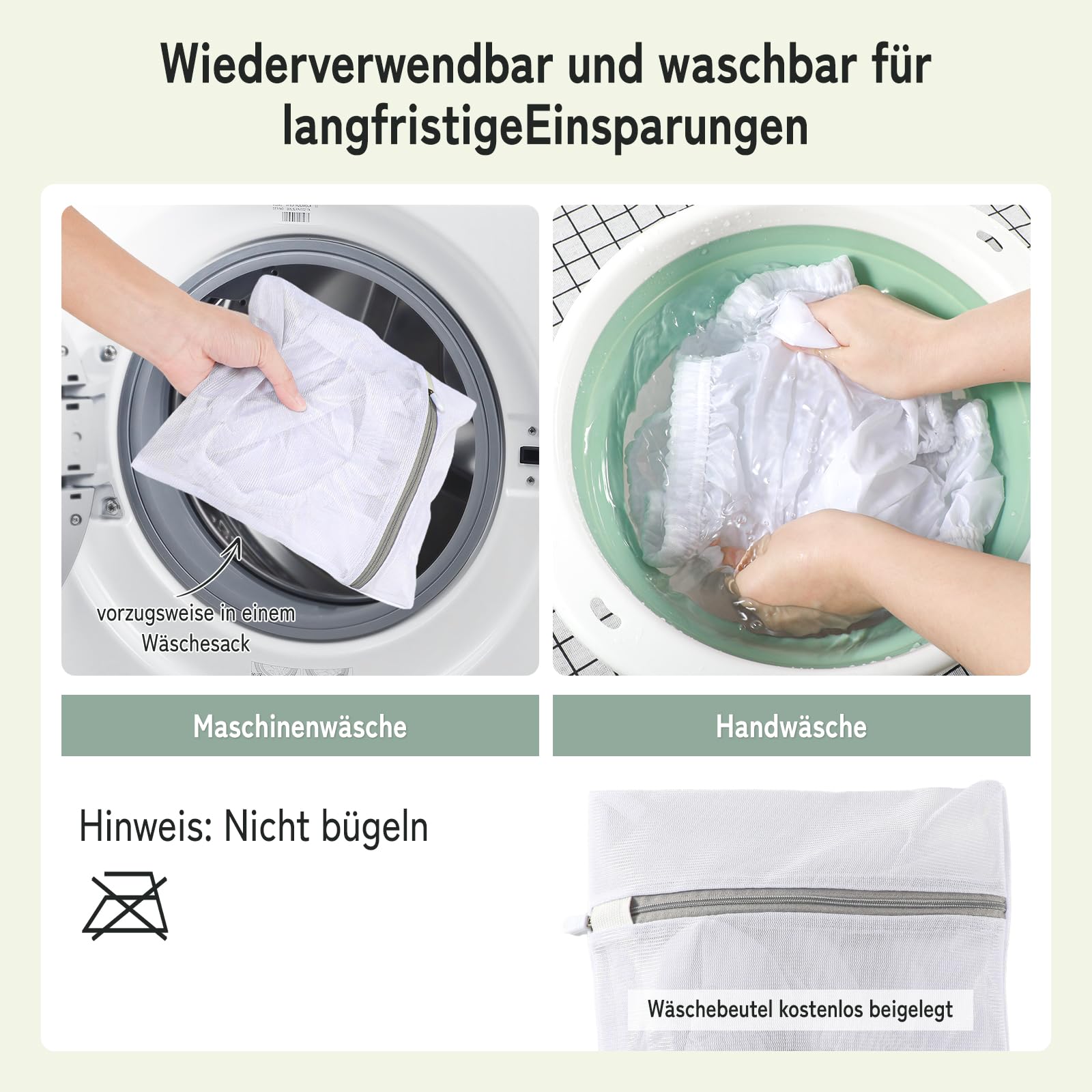 Carer Auslaufsichere Unterwäsche für Erwachsene für Inkontinenz, waschbar, geräuscharm Kunststoffhose Unisex, 2 Stück Weiß M