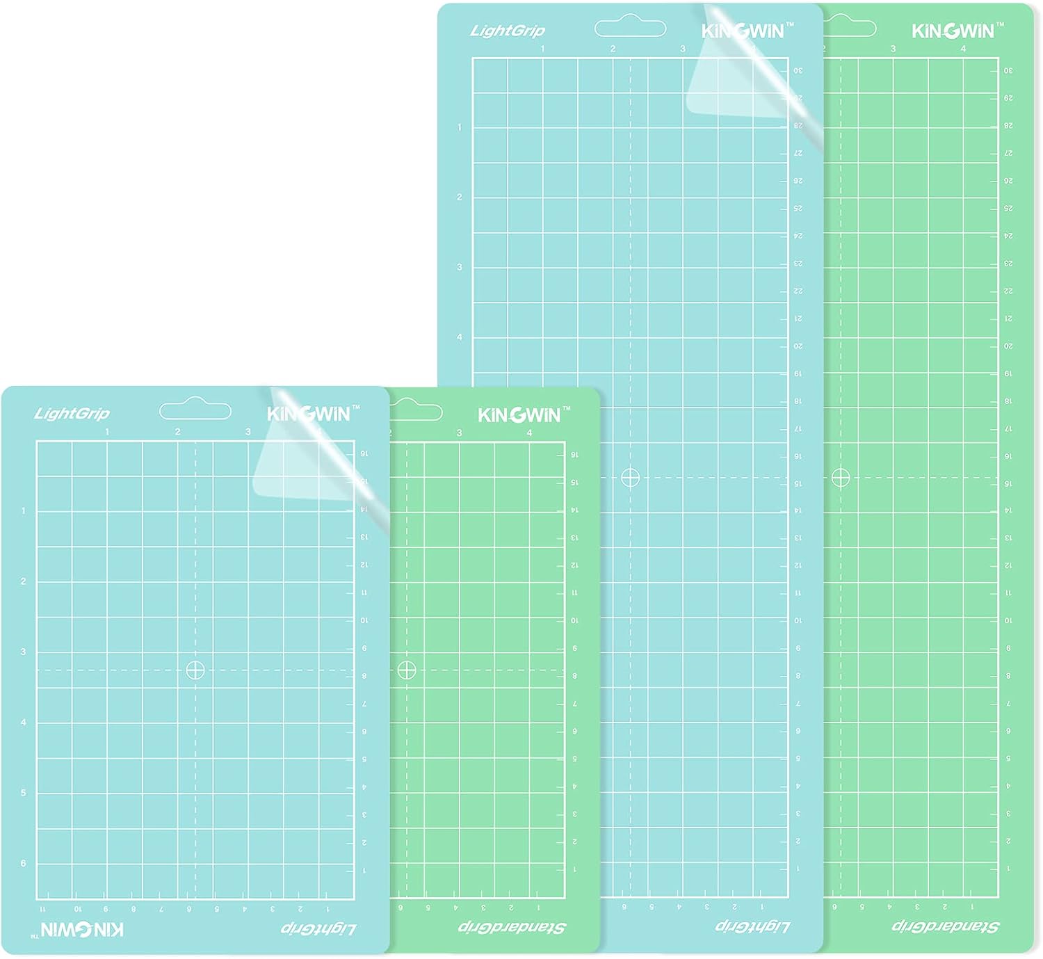 KINGWIN Mini Cutting Mat for Cricut Joy Accessories Two Light Grip & Two Standard Grip 4.5”X12”& 4.5”X6.5” Sticky Cutting Mats for Cricut Joy 4 Crafts Mats Replacement