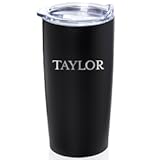 Lifetime Creations Personalized Tumbler &lpar;Matte Black&rpar;&colon; Custom Horizontal Engraved Coffee Travel Mug with Lid&comma; Insulated Stainless Steel Coffee Tumbler&comma; 20 Ounce Cup&comma; Christmas Gifts for Employees