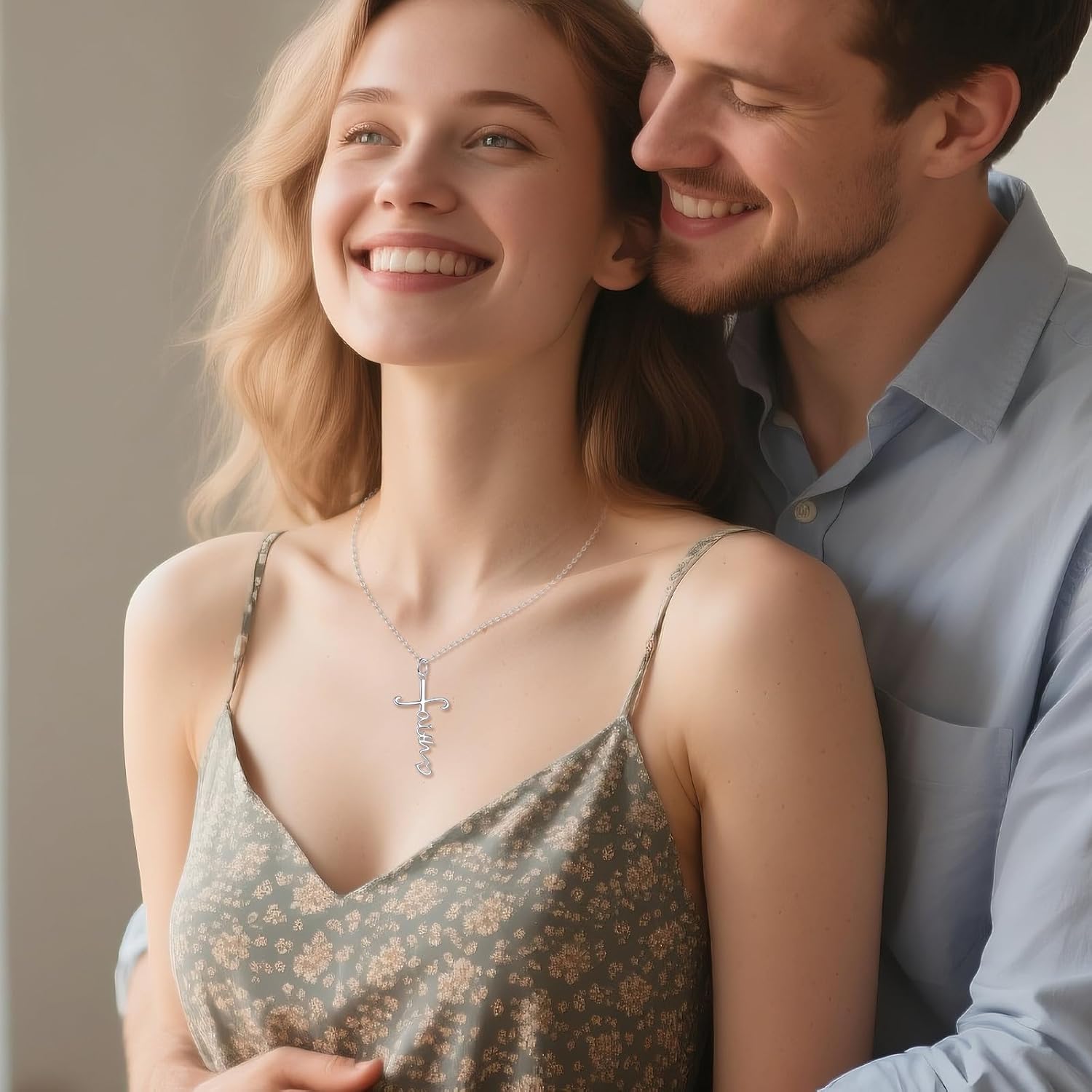 POPLYKE Faith Necklace 925 Sterling Silver Faith Hope Cross Pendant Necklace Cross Religious Jewelry Gifts for Women Birthday - Image 5