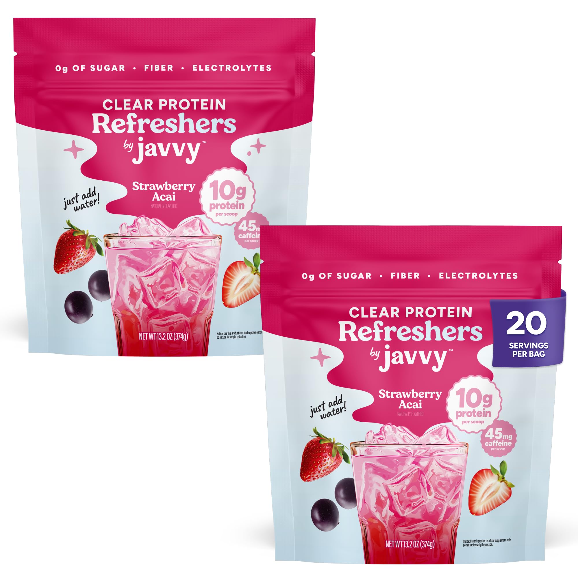 Javvy Clear Protein Powder with Clear Whey Protein, Strawberry Berry Acai — Amazon image 24