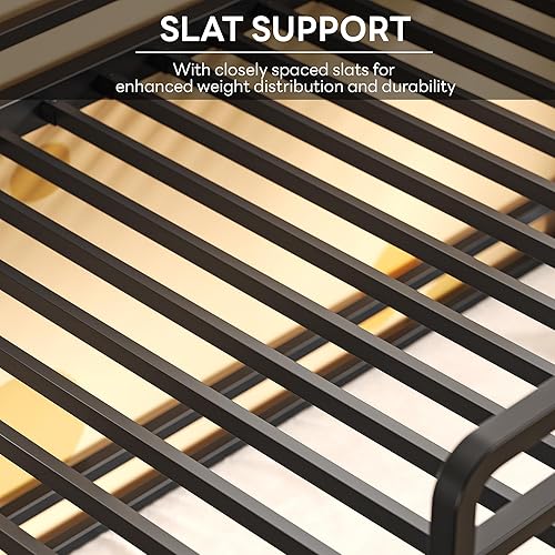 Miniatura 4 de LIKIMIO Litera, literas triples de tamaño individual sobre individual sobre individual sobre individual con 2 escaleras, marco de metal con