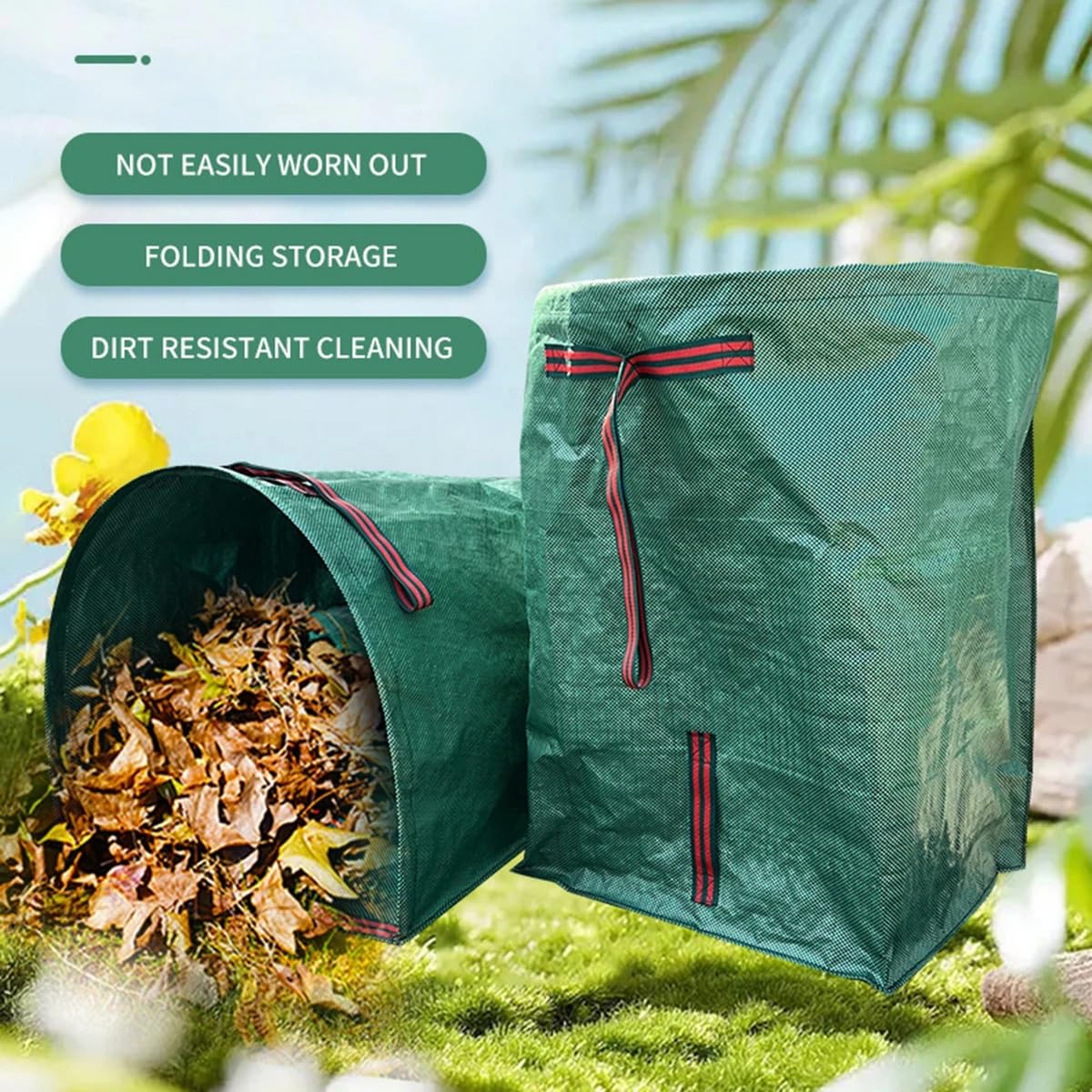Halbrunder Garten-Blatt-Sammelbeutel, Garten-Staubsammler-Gartenbeutel, Garten-Blatt-Müllbeutel Gartenabfallsack gartenwerkzeug(270L)