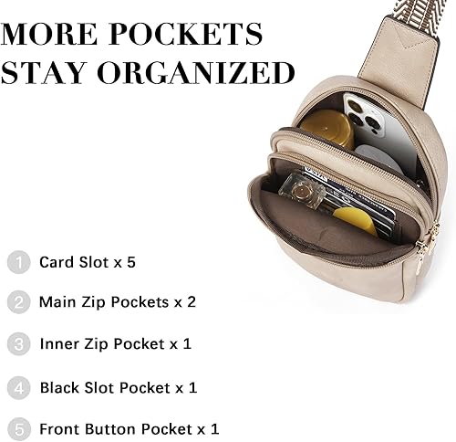 Miniatura 3 de BOSTANTEN Bolso bandolera pequeño para mujer, bolso cruzado de moda, bolso cruzado de cuero para el pecho