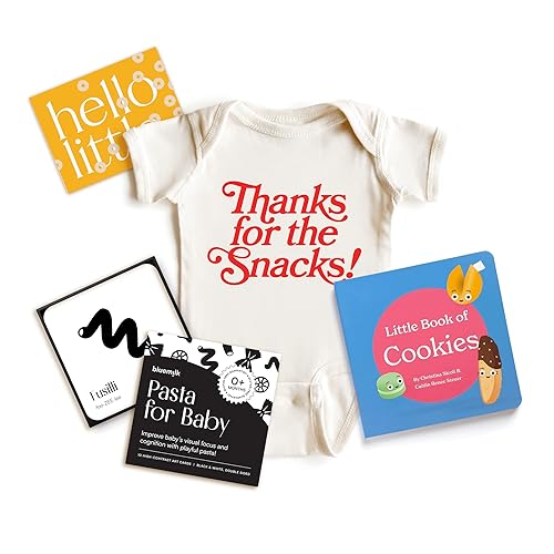 Paquete de aperitivos para bebé, caja de regalo Foodie unisex, género neutro, regalos para baby shower, artículos esenciales para recién nacidos de