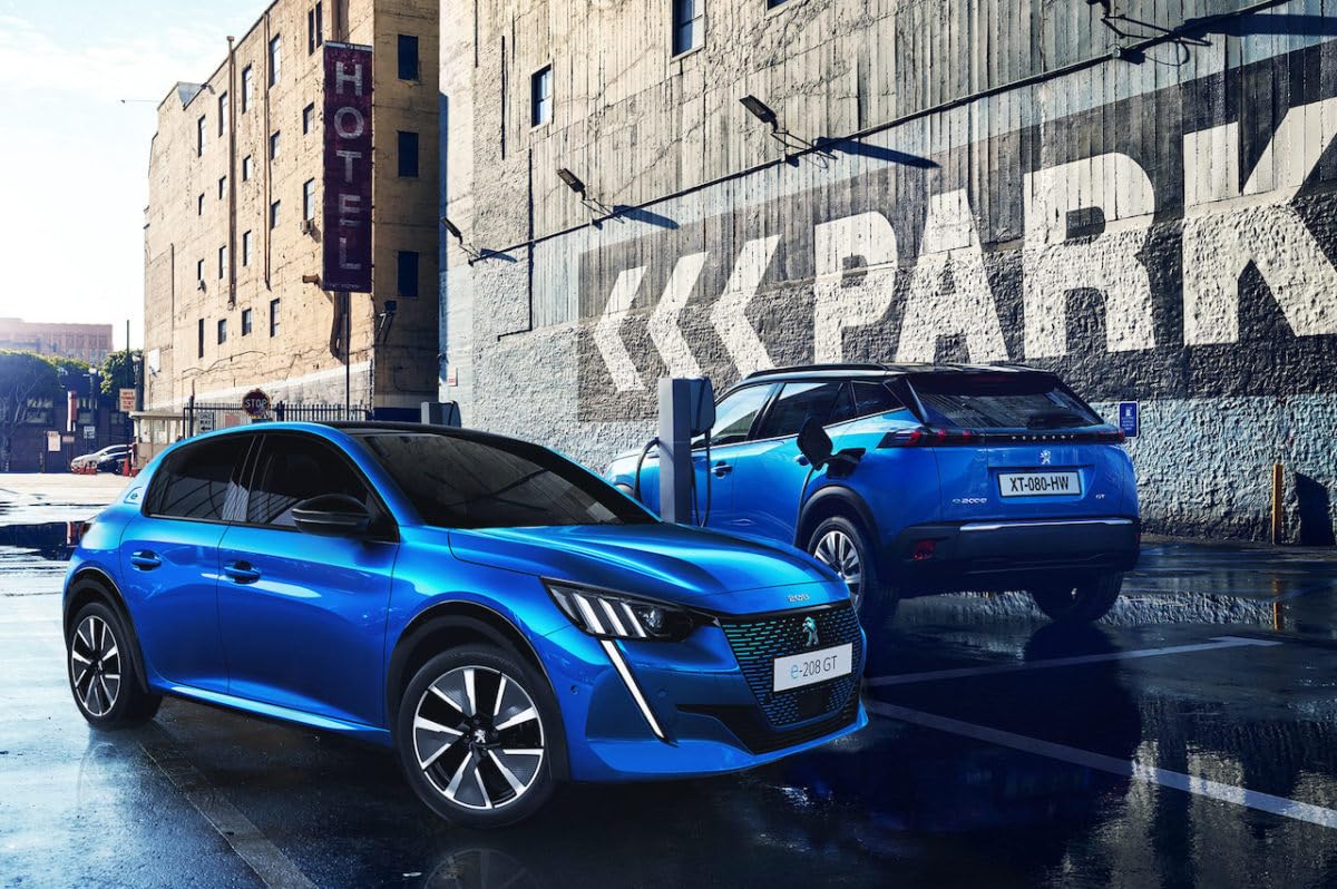 Tapis de Sol pour Peugeot e-208 à partir de 2020- / e-2008 à partir de 2020- sur Mesure, antidérapant, Talonnette en Caoutchouc renforcé