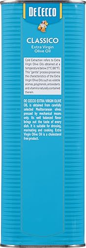 Miniatura 2 de Aceite de oliva virgen extra de Cecco lata de 1014 onzas mezcla mediterránea con etiqueta azul  ideal para aderezos salsas cocinar y freír