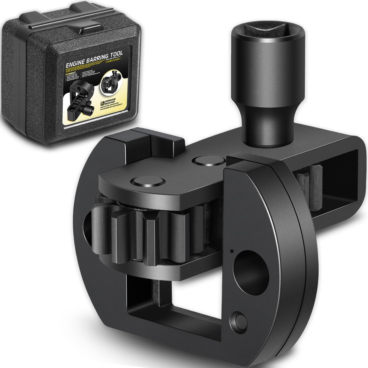 Camoo J-46392 Engine Barring Tool, Engine Turning Tool with Storage Box for Detroit Diesel DD13, DD15, DD16, MBE4000, MBE900 Alternative to J-46392 W904589046300 Flywheel Cranking Turning Tool