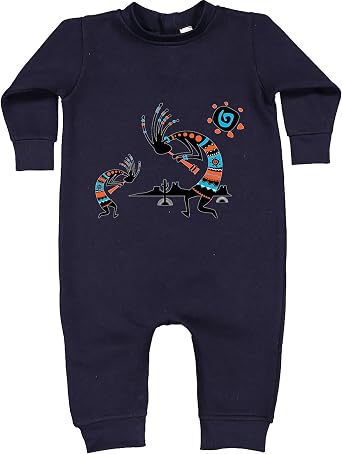 Native American Kokopelli Southwest Infant Fleece Rompers, Warm, Adorable