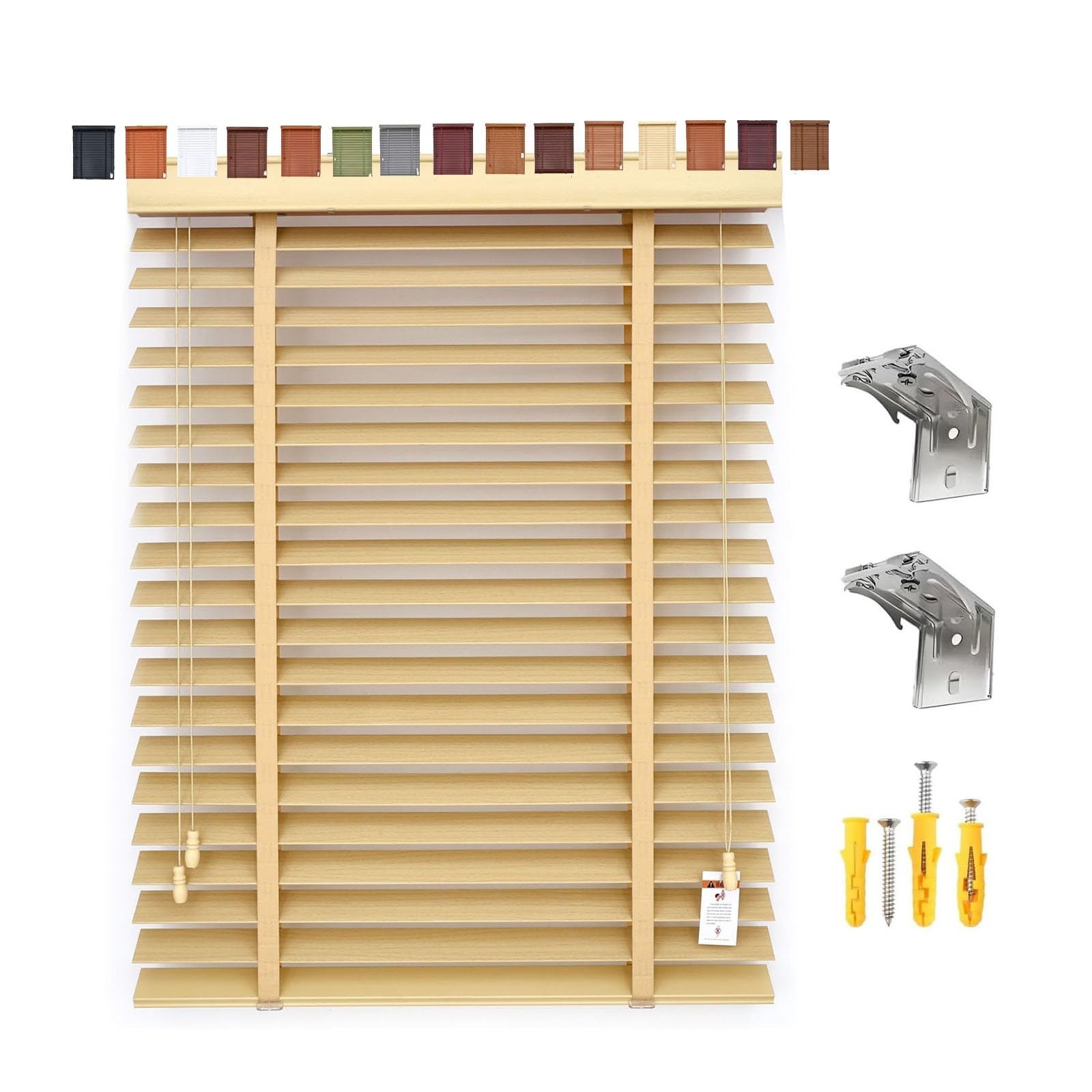 Persiana veneciana de madera de 50mm con diseño elegante y lamas horizontales a medida